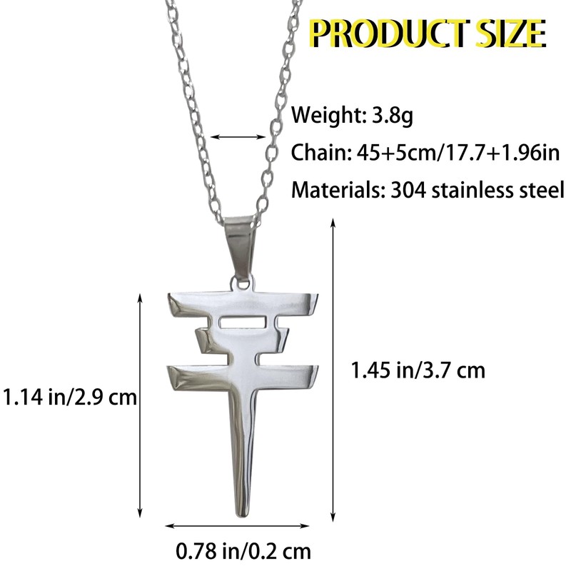 BTREEFLO Tokio Hotel Necklace Silver Tokyo Hotel Merch Stainless Steel