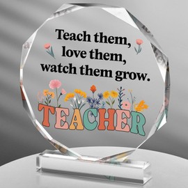 Perthlin Teacher Gifts for Women Teacher Thank You Gift Teacher Appreciation Gift from Student Christmas Teacher Retirement Gift Teacher Office Desk Decor Paperweight Keepsake(Octagon Flower)
