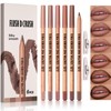 Erinde 6Pcs Lápiz Perfilador de Labios, Larga Duración y Resistente