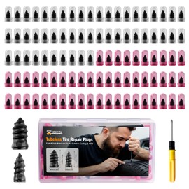 101Pcs Tire Repair Rubber Screw Kit, Dual Size (Small & Large) Rubber Nail Plugs for Car, Motorcycle, Truck, Tractor – Fast Self-Service Tool for Vacuum Tire Puncture Repair, Includes Screwdriver