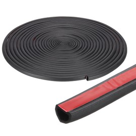 PATIKIL 40 ft D Shape Rubber Seal Strip, Self-Adhesive EPDM Rubber Door Weather Stripping for Boat, RV, Auto, Truck, Marine, Garage Doors/Window, W: 5/9", H: 1/2", Black/Red