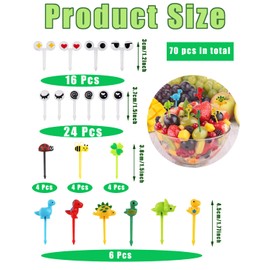 Pack of 70 Children's Fruit Forks, Mini Fruit Forks, Children's Food Picks for Party, Afternoon Tea, Lunch Boxes Accessories