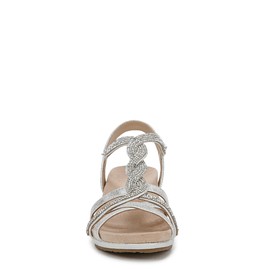 LifeStride Womens Miami Wedge Sandal Silver Metallic 8 M