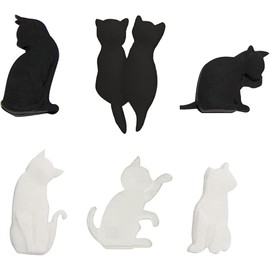 6Pcs Black and White Heat-Resistant Silicone Tea Bag Clips Set Cartoon Cat-Shaped Reusable Holders for Bags Drink Markers Food,Tea Bag Holder,Tea Bag Squeezer,Silicone Tea Set,Tea Accessories
