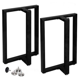 Metal Table Legs 28 Inch Heavy Duty T Shape Metal Desk Legs Set of 2 Industrial Modern Black Table Legs(28" H X24''W)