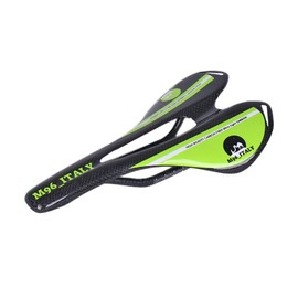 MH96_Italy 3K Carbon Fiber Bike Saddle, Cycle Seat for Road Bike and MTB Anti-Prostate Super Light 100g+/-, unisex_adult, green