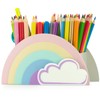 KAJAWIS Colouring Pencil Organiser Desk Organiser for Kids Rainbow ECO