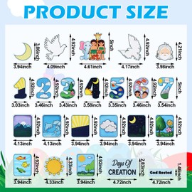 Peryiter Days of Creation Bible Felt Set 23 Pcs Precut Bible Felt Figures Felt Board Story Sets for Flannel Board Bible Stories Play Preschool Kindergarten Toddlers Kids