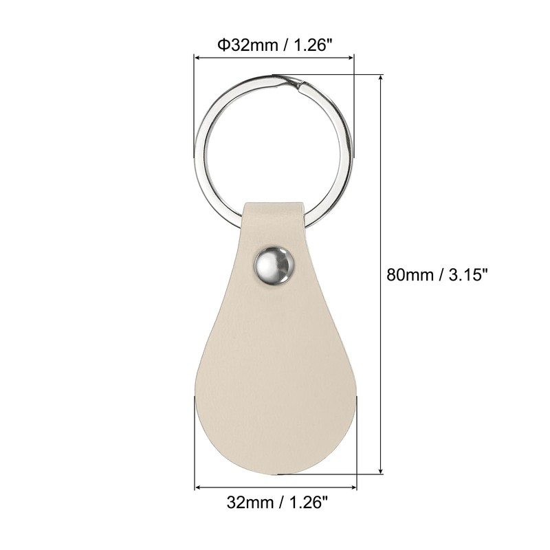 PATIKIL Leather Key Ring Set, Pack of 24, PU Leather