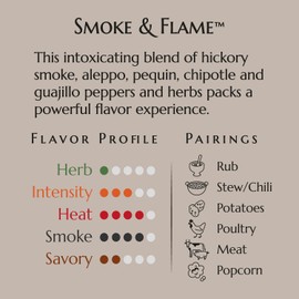 Stella Foods Smoke & Flame Chili & Spice Blend - Hickory Smoke & Spicy BBQ Seasoning - Low FODMAP, Vegan, Kosher, Made in USA, 5.0 oz Bottle