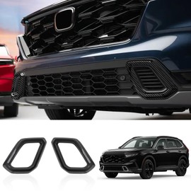 for Honda CRV CR-V Sport Touring Hybrid 2023 2024 2025 2026 Car Accessories ABS Front Bottom Bumper Lid Cover Strip Trim 2PCS (Carbon Fiber Grain)