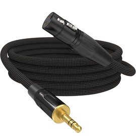 HOSONGIN XLR Female to 3.5mm TRS Male Unbalanced Cable,1/8 Inch TRS Stereo Jack Plug to XLR Female Mic Cord for Mixer Console, Tablet, Audio Processor, Headphones - 6FT