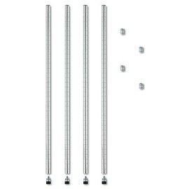Alera ALE Stackable Posts For Wire Shelving, 36" High, Silver (Pack of 4)