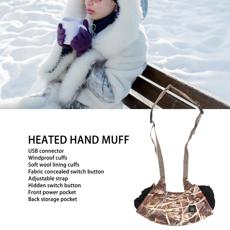 Outdoor Heating Gloves Temperature Adjustable Easy Operation Portable USB Plug