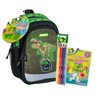 JOLLY Dinosaur Design 6 Piece Nursery Backpack Set Including 4 X-BIG Colouring Pencils (Yellow, Red, Blue, Grey), 1 A6 Colouring Book, Backpack for Boys, Suitable for Nursery Children
