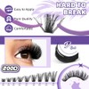 B&Q Fluffy Lash Clusters Kit UltraSoft Cluster Eyelash Extensions, 200D