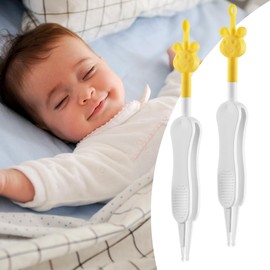 Kinggrand Kitchen 3 in 1 Baby Nose and Ear Gadget Safe Baby Nose Picker Nose Cleaner for Baby Infants and Toddlers Dual Earwax and Snot Removal Baby Must Have Items (Yellow)