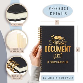 wainvniaw School Nurse Spiral Notebook, School Nurse Gifts for Women, Funny School Nurse Gifts, School Nurse Life Gag Office Supplies Appreciation Thank You Gifts Spiral Notebooks WA8