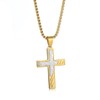 STARCHENIE Mens Cross Necklace,Stainless Steel Gold Cross Necklace for Men
