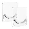 2 Pack Adhesive Curtain Rod Holders, No Drilling Shower Curtain