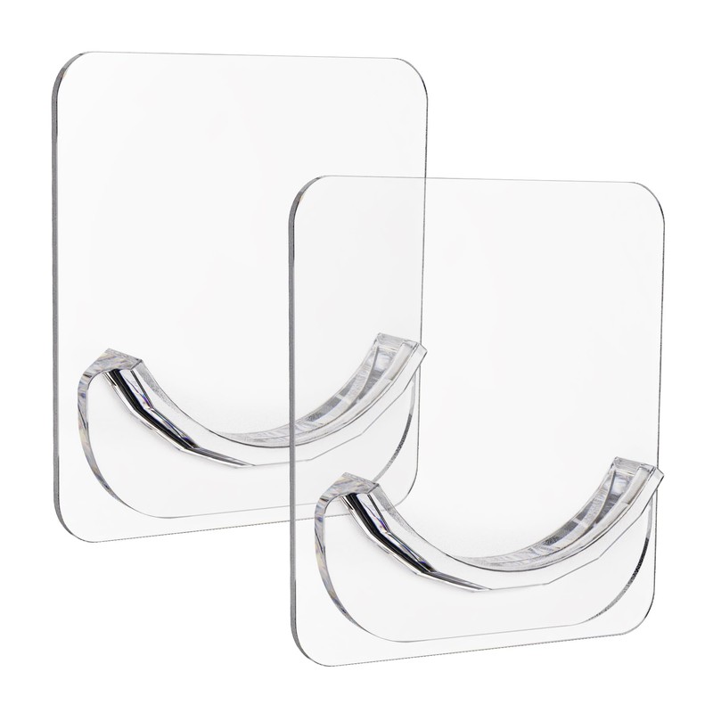2 Pack Adhesive Curtain Rod Holders, No Drilling Shower Curtain