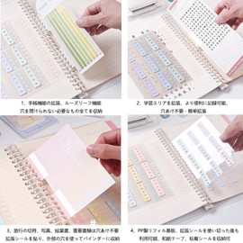 Punch Hole Reinforcement Sticker Loose Leaf Notebook Extension Strip Punch Label No Hole Punching Required, Multi-Color, Non-Destructive Category Label, Index Multi-Color Paper Sheet Hole Protector 2