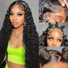 CLOZWIZME 30 Inch 13x6 Deep Wave Lace Front Wigs Human