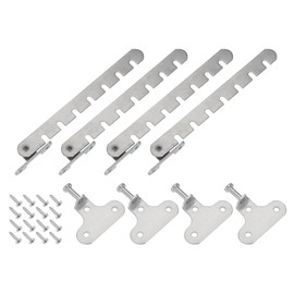 sourcing map Window Restrictor Latch Window Safety Lock Stopper, Limit Stay Adjustable Casement Window Limiter with 7 Slots for Inward Opening Window, Silver Tone (4 Set, 35mm)