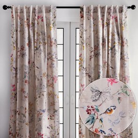 Maison d' Hermine Curtains for Living Room 100% Cotton 96 inch Length Two Panels Light Filtering Curtains for Bedroom Windows with Rod and Loop Pockets Drapes (Equinoxe Multicolor, 50" W x 96" L)