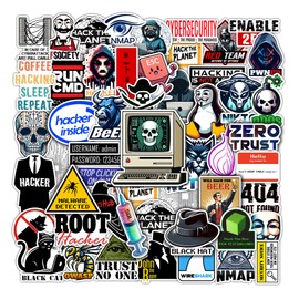 WESILY Pack 50 PCS Hacker Stickers Cool Coding Aesthetic Vinyl Decals Waterproof Sticker Decor Laptop Water Bottle Computer Phone Cup Guitar Scrapbooking for Hackers Geeks Coders Programmers