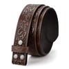 LEACOOLKEY Western Belt Strap for Men without Buckle 3.8 cm
