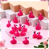 Guiqulai 30 Pcs Mini Flamingo, Resin Animals Tiny Flamingo Decor