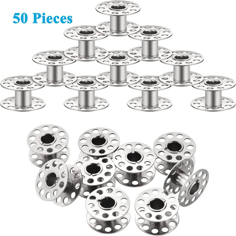 50Pieces Sewing Machine Iron Bobbins - Upgraded Metal Sewing Machine