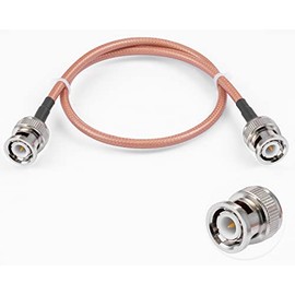 Vecys BNC Male to BNC Male Cable 50ohm BNC Male to Male RG400 RF Coaxial Pigtail Jumper Cable 20"/50cm for RF Antennas Ham Radio Handheld
