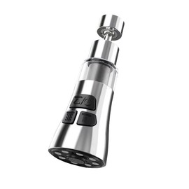 Wipplex Faucet Aerator for Kitchen Sink - 360° Swivel, 3-Mode Splash-Proof ABS Faucet Adapter with Built-in 316 Micron Filter Faucet Sink Attachment Includes 55/64" Female Thread（Chrome)