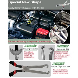 Electrical Disconnect Pliers, 8in Automotive Electrical Connector Pliers for Cars, Universal Plug & Fuel Line Disconnect Tool for Ignition Coil, Long Spark Plug & Air Flow Sensor Repair Pliers(Green)