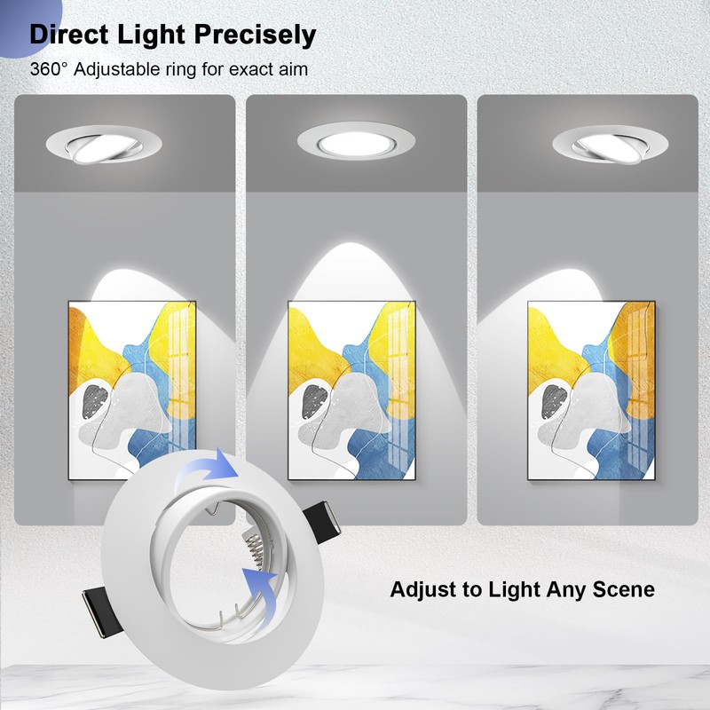 LTBLIGHT 6 Pack 3 inch Recessed Lighting Trims Spotlight Frame,Matte