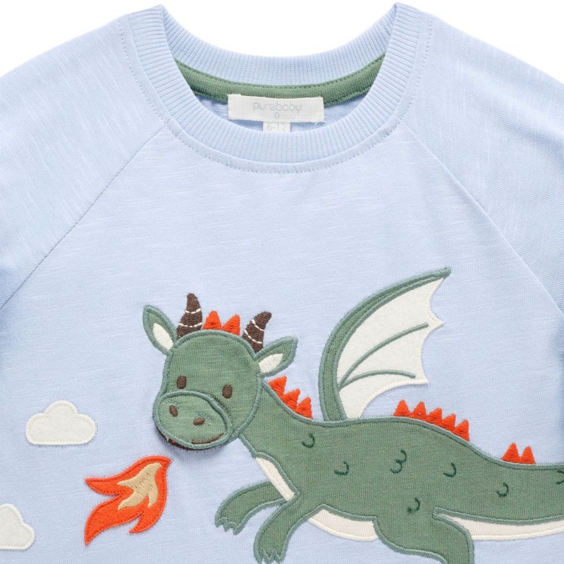 Purebaby Flying Dragon Long Sleeve Tee, 0 (6 - 12