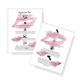 Hyaluron Pen Lip Filler Aftercare Instructions Card | 30 Pack | Physical Printed 4.25x5” inches Postcard Size | White with Lips Design