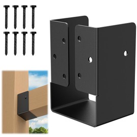 FMhotu Concealed Joist Hanger (4 Pack),4"x6" Outdoor Concealed-Flange Joist Bracket with Screws, Q235B Steel Powder Coated Concealed Mount Light Joist Hangers for 4"x6" Beam, Swing, Handrail, Fence