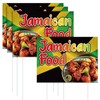 Roowest 3 Pack Jamaican Food Signs Double-sided 15.8 x 11.8