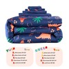 MORAIS Queen Comforter Set,7 Pieces Blue Dinosaur Kids Queen Bedding