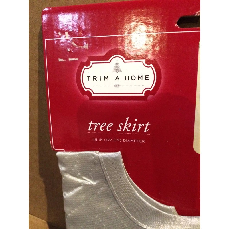 48" Diameter Silver Tree Skirt By Trim A Home New