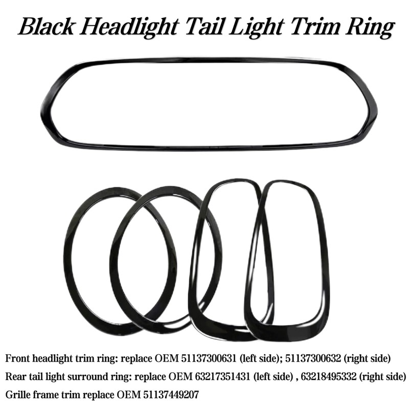 FCBJX Front Grille Surround Trims Headlight Bezel Tail Lights Trim