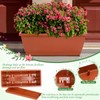 Lysjtsr 12Pcs 17Inches Rectangle Planter Box with Drainage Holes and