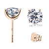 "STUNNING FLAME" 18K Rose Gold Plated Sterling Silver Cubic-Zirconia Stud