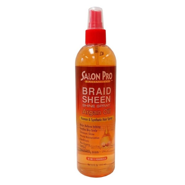 Salon Pro Braid Sheen Shine Spray [Argan Oil] 12 Oz