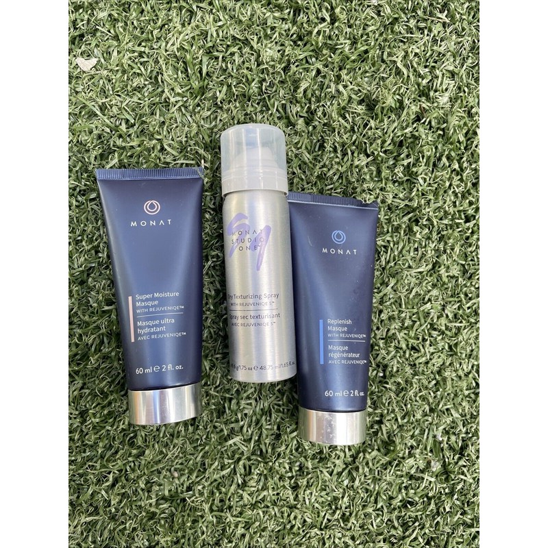 Monat TRAVEL SIZE Replenish Masque, Súper Moisture Masque& Dry Texturizing