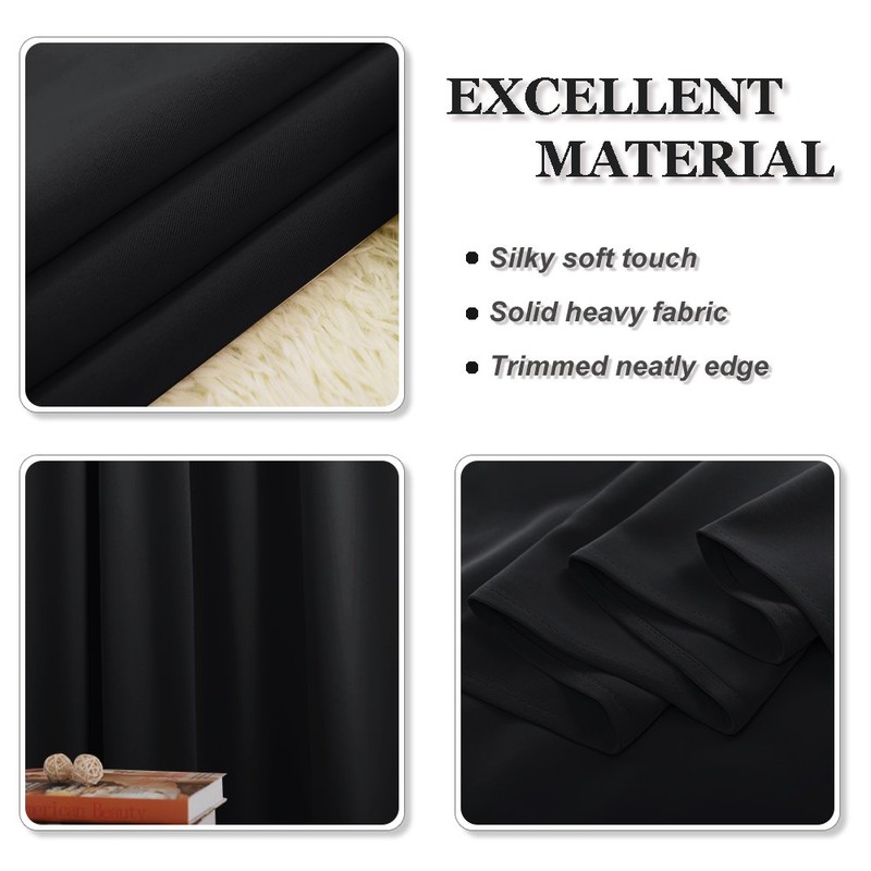 PONY DANCE Blackout Thermal Insulated Curtain for Bedroom, 34 x