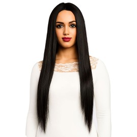 Long Straight Black Wig for Women 31 inch Black Straight Center Part Wigs Halloween Costume Wig Cosplay Wigs Hair for Vampire Witch Daily Party Use